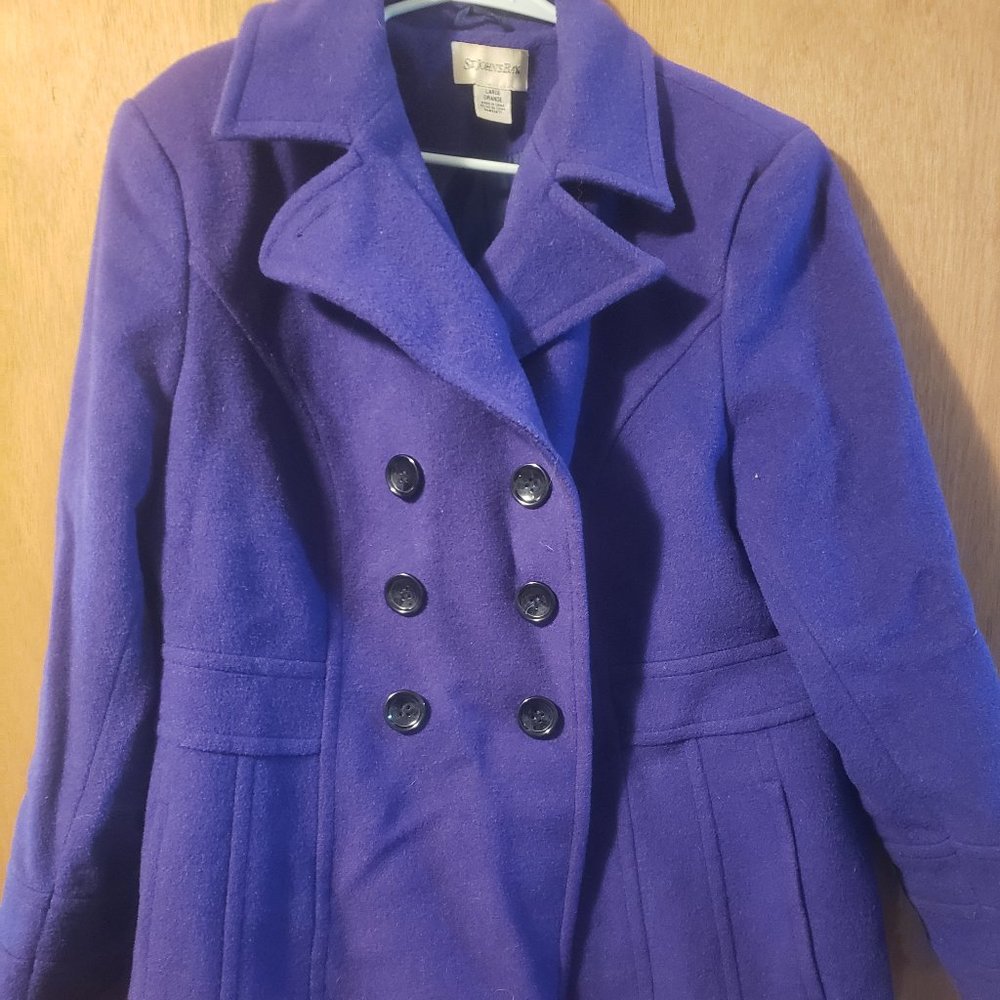 Large size purple St. John's Bay pea coat